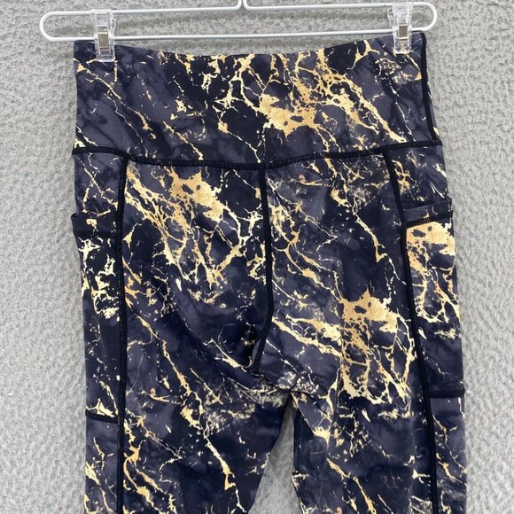 Constantly Varied Gear Leggings Womens Extra Small Black Gold Marble Capri CVG - Picture 4 of 11